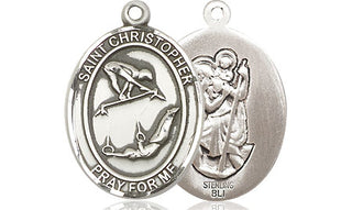 Sterling Silver Saint Christopher Gymnastics Medal Religious Jewelry