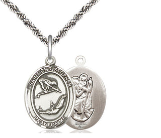 Sterling Silver Saint Christopher Gymnastics Medal Religious Jewelry