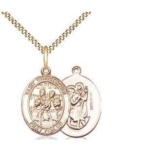 14kt Gold Filled Saint Christopher Choir Medal Religious Jewelry