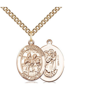 14kt Gold Filled Saint Christopher Choir Medal Religious Jewelry