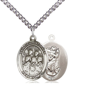 Sterling Silver Saint Christopher Choir Medal Religious Jewelry