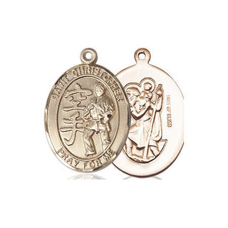 14kt Gold Filled Saint Christopher Karate Medal