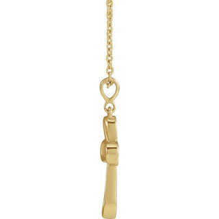 14K Yellow Knotted Cross 16-18" Necklace