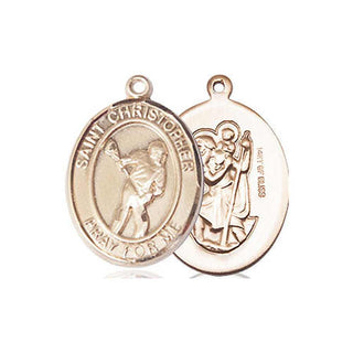 14kt Gold Filled Saint Christopher Lacrosse Medal