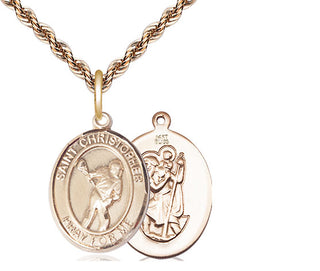 14kt Gold Saint Christopher Lacrosse Medal