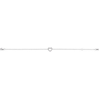 14K White Heart 6 1/2-7 1/2" Bracelet