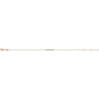 14K Rose 1/10 CTW Natural Diamond Beaded Bar 6 1/2-7 1/2" Bracelet