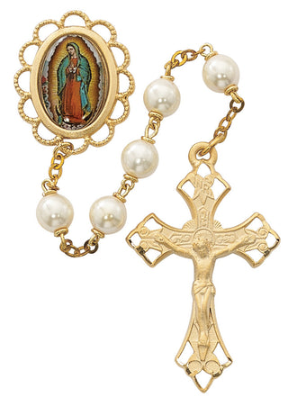 Faux Pearl Guadalupe Rosary
