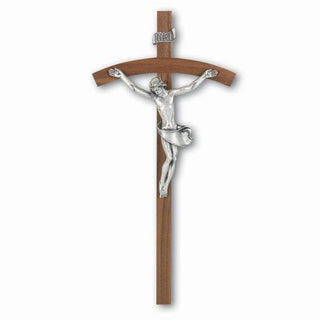 10" Walnut Cross With Silver Corpus