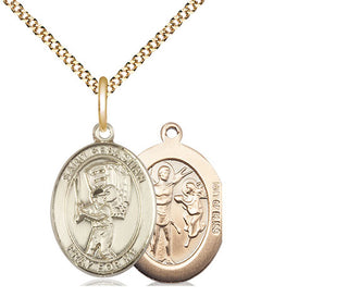 14kt Gold Filled Saint Sebastian Baseball Medal Religious Jewelry