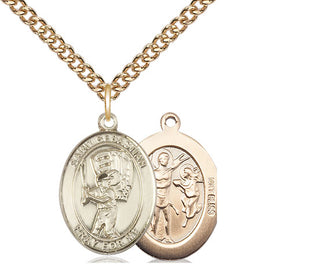 14kt Gold Saint Sebastian Baseball Medal