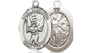 Pewter Saint Sebastian Baseball Medal