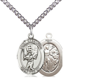 Sterling Silver Saint Sebastian Baseball Medal Religious Jewelry