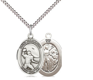 Pewter Saint Sebastian Football Medal Religious Jewelry