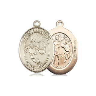 14kt Gold Filled Saint Sebastian Basketball Medal