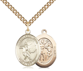 14kt Gold Saint Sebastian Soccer Medal
