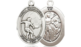Pewter Saint Sebastian Soccer Medal