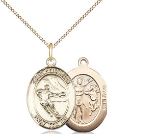 14kt Gold Filled Saint Sebastian Hockey Medal Religious Jewelry