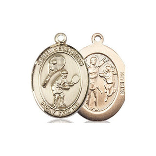 14kt Gold Saint Sebastian Tennis Medal