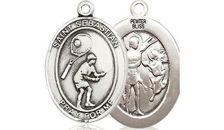 Pewter Saint Sebastian Tennis Medal
