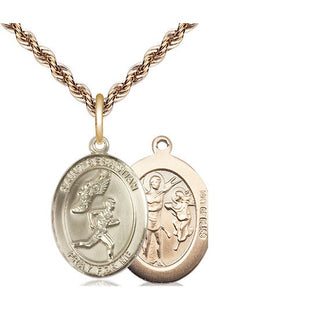 14kt Gold Filled Saint Sebastian Track and Field Medal Religious Jewelry