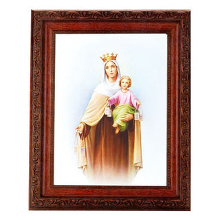 Our Lady Of Mt Carmel 6X8"Print 8.25X10.25"Ornate Wd Frame