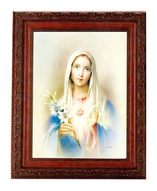 Immaculate Heart 6X8" Print In 8.25X10.25" Ornate Wd Frame