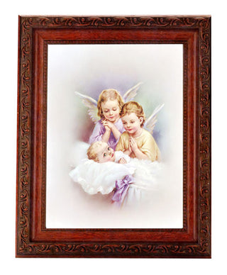 Guardian Angels Print In A 8.25X10.25" Ornate Wood Frame