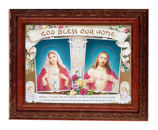 The Sacred Hearts 6X8" Print In 8.25X10.25" Ornate Wood Frame