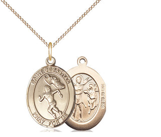 14kt Gold Filled Saint Sebastian Track and Field Medal Religious Jewelry