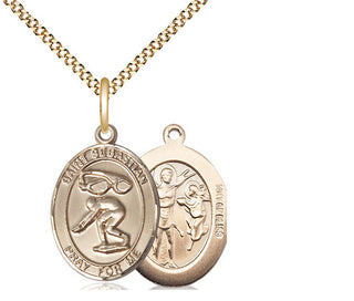 14kt Gold Filled Saint Sebastian Swimming Medal Religious Jewelry