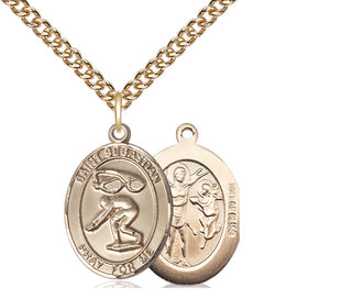 14kt Gold Filled Saint Sebastian Swimming Medal Religious Jewelry