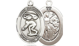Pewter Saint Sebastian Swimming Medal