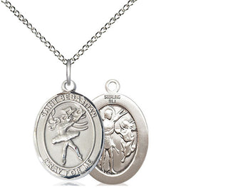 Sterling Silver Saint Sebastian Dance Medal Religious Jewelry