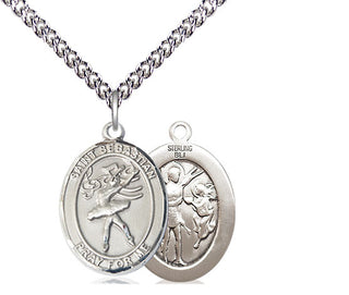 Sterling Silver Saint Sebastian Dance Medal Religious Jewelry