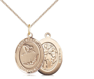 14kt Gold Filled Saint Sebastian Gymnastics Medal Religious Jewelry