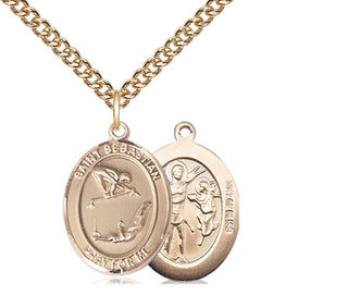 14kt Gold Filled Saint Sebastian Gymnastics Medal Religious Jewelry