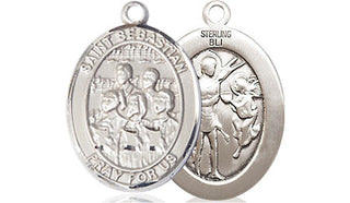 Sterling Silver Saint Sebastian Choir Medal Religious Jewelry