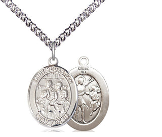 Sterling Silver Saint Sebastian Choir Medal Religious Jewelry