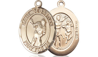 14kt Gold Filled Saint Sebastian Lacrosse Medal