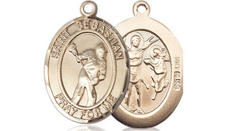 14kt Gold Saint Sebastian Lacrosse Medal