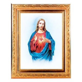 Sacred Heart 6X8" Print In A 8.25X10.25" Gold Wd Frame