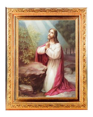 Christ On Mt.Olive 6X8"Print In A 8.25X10.25" Gold Wd Frame
