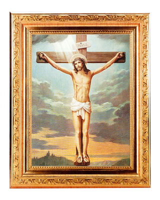 The Crucifixion 6X8" Print In A 8.25X10.25 Gold Wood Frame