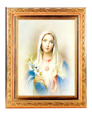 Immaculate Heart 6X8" Print In 8.25X10.25" Gold Wd Frame