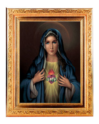 Immaculate Heart 6X8" Print In 8.25X10.25" Gold Wd Frame