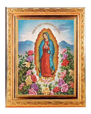 O.L.Of Guadalupe 6X8" Print In 8.25X10.25" Gold Wood Frame