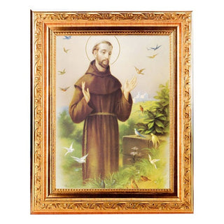 St. Francis 6X8" Print In 8.25X10.25" Gold Wd Frame