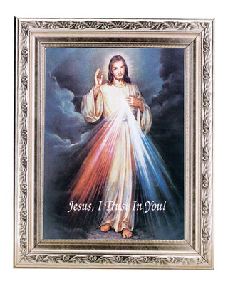 Divine Mercy 6X8" Print In A 8.25X10.25 Silver Wd Frame