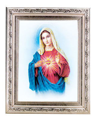 Immaculate Mary 6X8 Print In A 8.25X10.25 Silver Wd Frame
